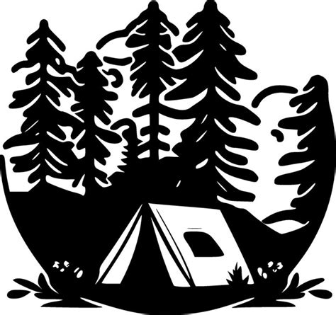 Ilustraci N Vectorial Del Logotipo Minimalista Y Plano De Camping