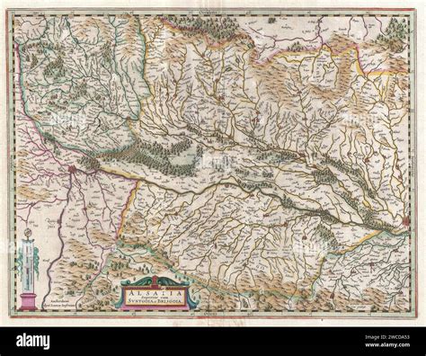 Janssons 1644 Map Of Upper Alsace France This West Facing Map Covers