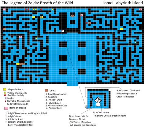 The Legend of Zelda: Breath of the Wild Lomei Labyrinth Island Map Map ...