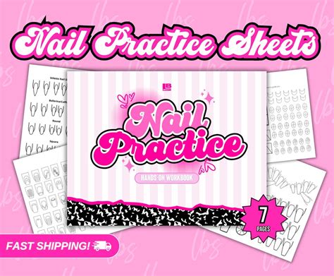 Nail Practice Book Nail Art Worksheet Nail Practice Sheet Nail