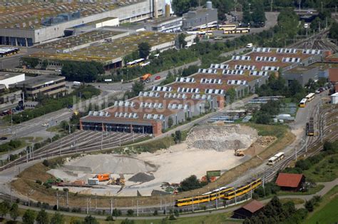 Stuttgart Aus Der Vogelperspektive Blick Auf Den Betriebsbahnhof In