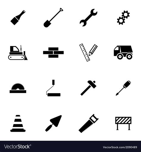 Black Construction Icons Set Royalty Free Vector Image