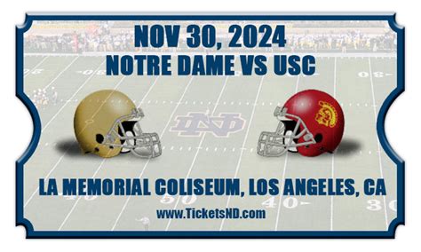 Notre Dame Fighting Irish Vs Usc Trojans Football Tickets Nov 30 2024