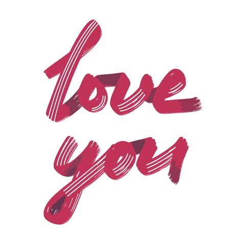 I Love You Handwritten Inscription Lettering Design For Postcards