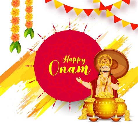 Premium Vector Happy Onam Celebration Greeting Card Or Poster Design