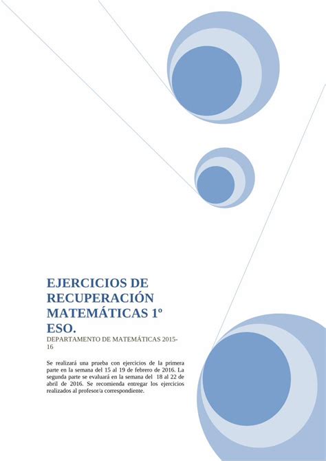 Pdf Ejercicios De Recuperaci N Matem Ticas Eso Ieslaarboleda