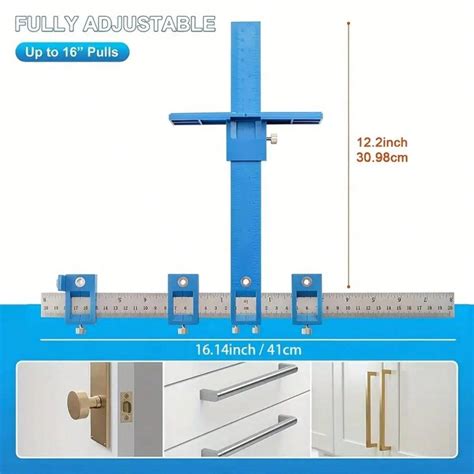 Cabinet Hardware Clamp Tool For Installing Door Drawer Knobs And Pulls With Wood Drilling Dowel