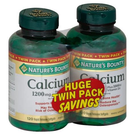 Nature S Bounty Calcium Softgels Twin Pack 1200mg 240 Ct Pick N Save