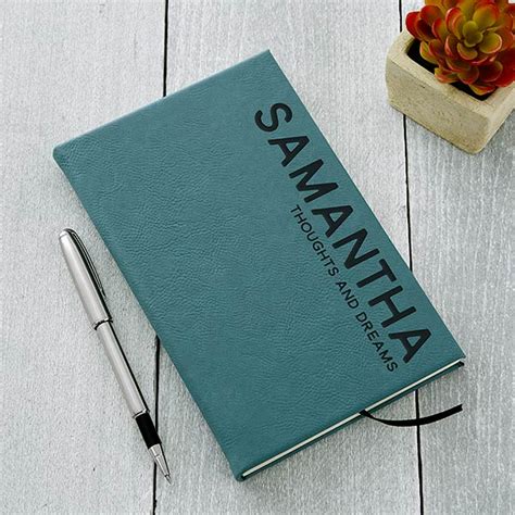 Personalized Journal Teal Bold Style Personalized Writing Journal