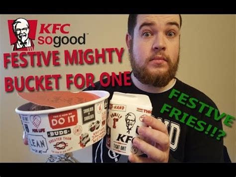 KFC FESTIVE MIGHTY BUCKET FOR ONE REVIEW FESTIVE FRIES YouTube