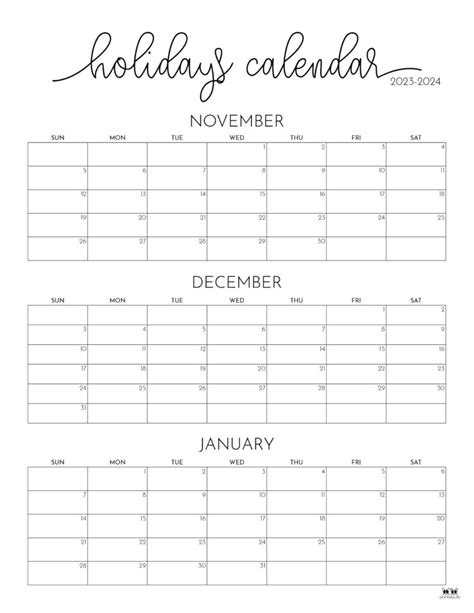 Calendar November And December Monthly Dyane Grethel