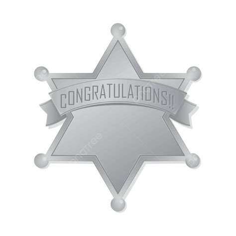 Silver Sheriff Badge Icon With Ranking Medal Trophy Second Badge Vector