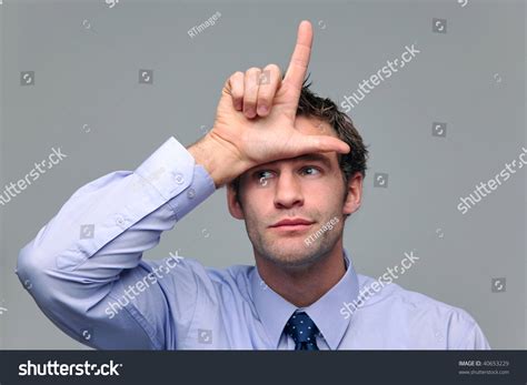 Businessman Making Loser Gesture His Hand Stock Photo 40653229 | Shutterstock