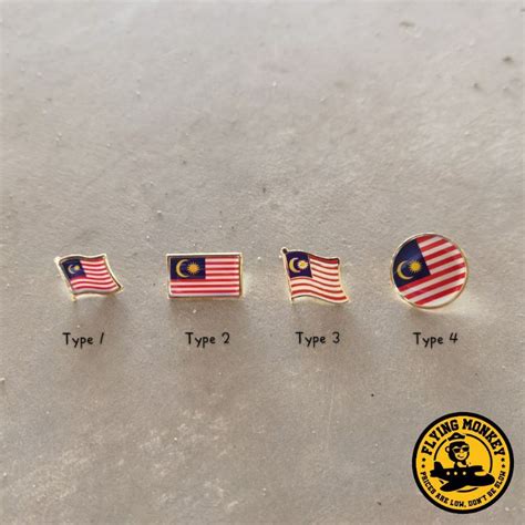 Original 18K Gold Malaysia Country Flag Badge collection Merdeka ...