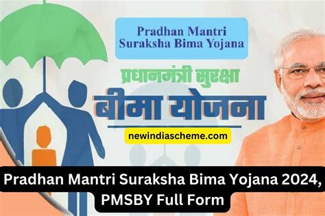 Pradhan Mantri Suraksha Bima Yojana Pmsby Full Form