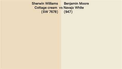 Sherwin Williams Cottage Cream SW 7678 Vs Benjamin Moore Navajo White