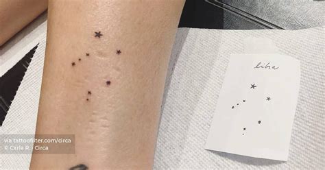 Minimalist Libra Constellation Tattoo On The Ankle