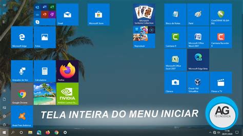 Tela Inteira Menu Iniciar Windows Youtube