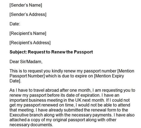 Request Letter For Renewal Of Passport At Tanlegendblog Blog