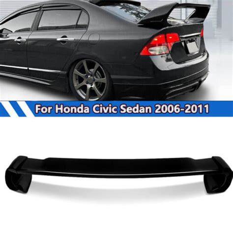 Glossy Black Fd Style Highkick Wing Rear Spoiler For Honda Civic Sedan