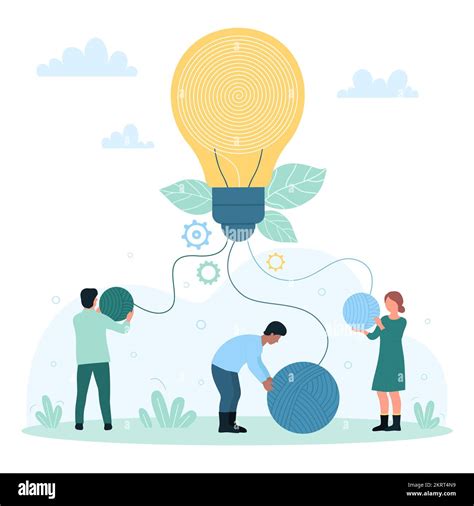 Idea And Project Development Collective Teamwork Vector Illustration