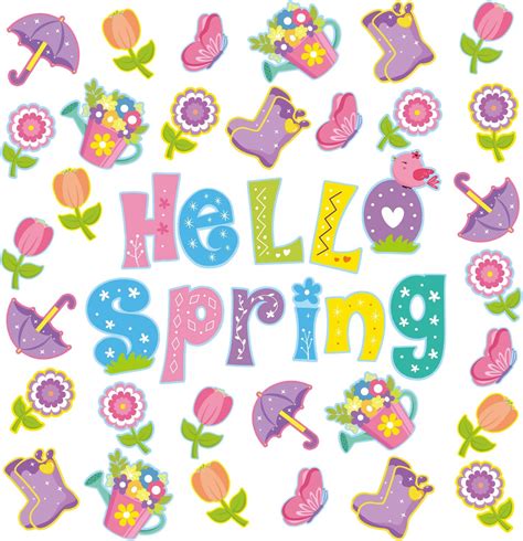 Amazon Pcs Hello Spring Cut Outs With Pcs Glue Points