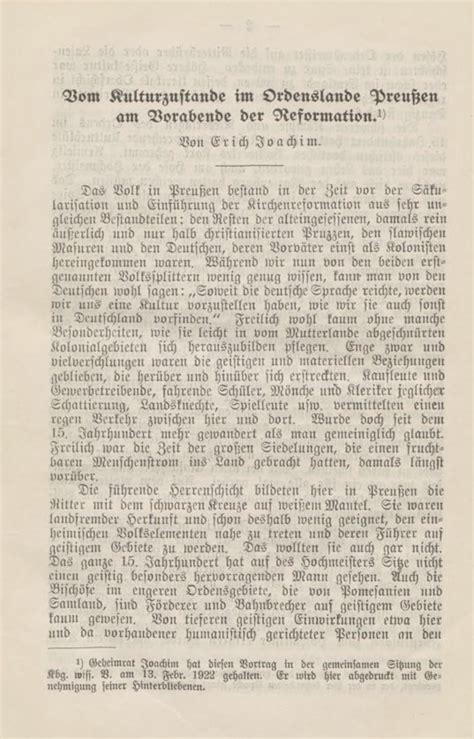 Joachim E Vom Kulturzustande Im Ordenslande Preu En Am Vorabende Der