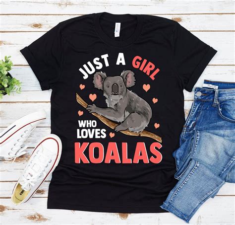 Girls Koala Shirt Just A Girl Who Loves Koalas Shirt Koala Etsy