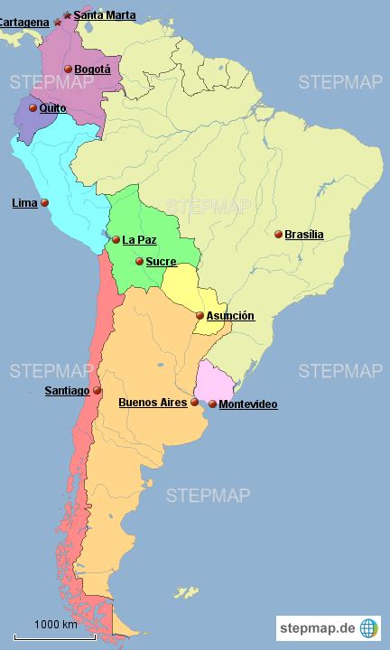 Stepmap Bersicht Landkarte F R S Damerika