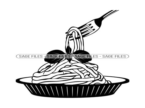 Spaghetti Clip Art Black And White