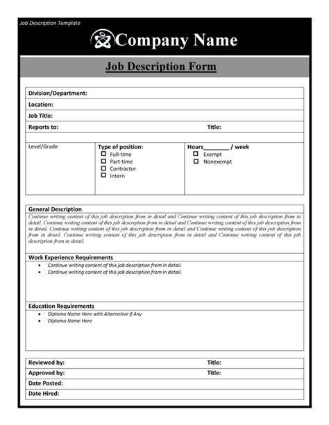 47 Job Description Templates & Examples ᐅ TemplateLab