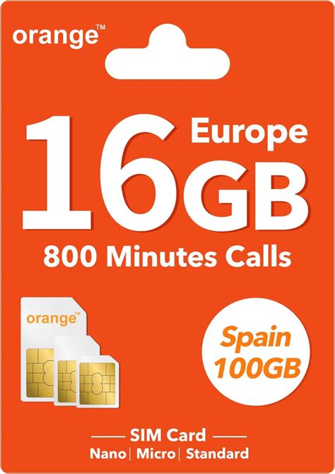 Orange Europe Tarjeta Sim Prepagada Gb De Datos De Internet En G