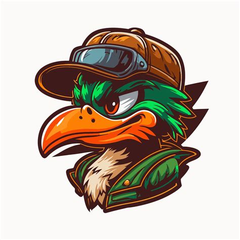 Cool Duck Or Goose Character Logo Mascot Icon For Branding In Cartoon