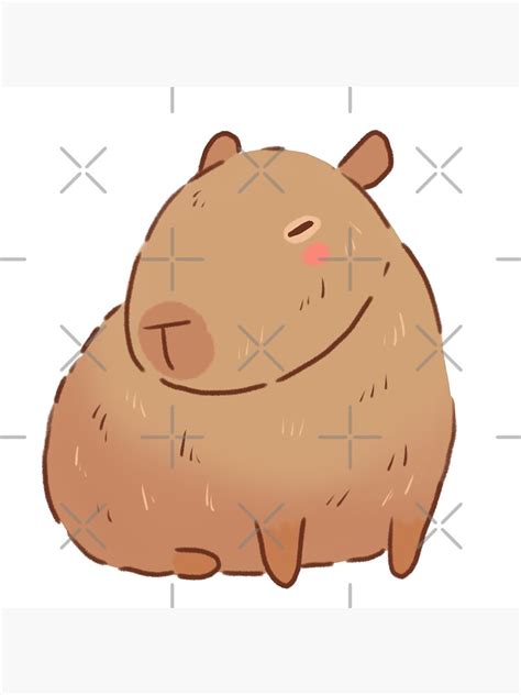 Cute Capybara Illustration Poster For Sale By Mayarart Redbubble