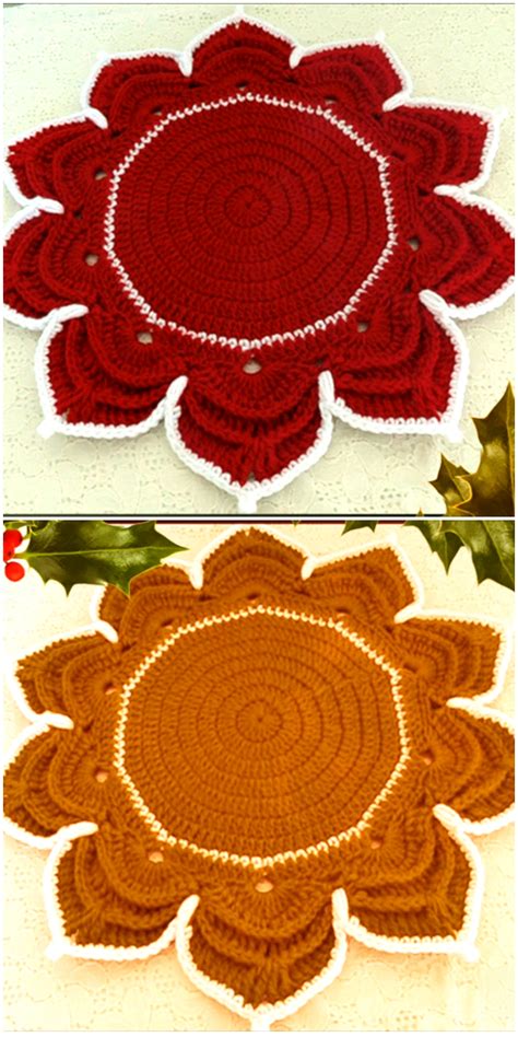 Crochet Poinsettia Flower Doily - Crochet Ideas