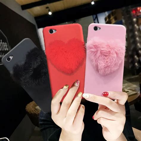 Xingyuanke For Vivo V Plus Case Luxury Cute Love Heart Hair Ball Phone