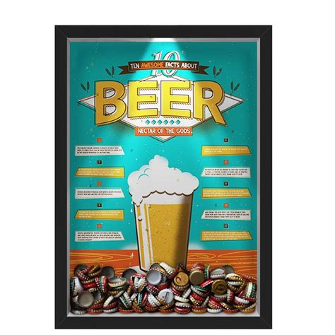 Quadro Caixa Porta Tampinha Cerveja X Cm Led Lojaria E