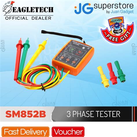 Eagletech Sm852b Phase Meter With 3 Phase Rotation Sequence Tester With Buzzer Checker And Led