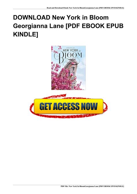 ACCESS PDF EBOOK EPUB KINDLE New York In Bloom By Georgianna Lane By