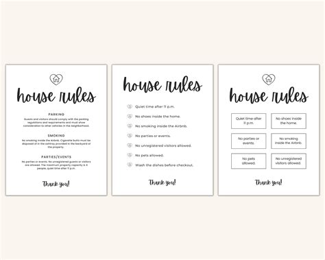 House Rules Airbnb Sign 12 Real Estate Template Elevated Agent