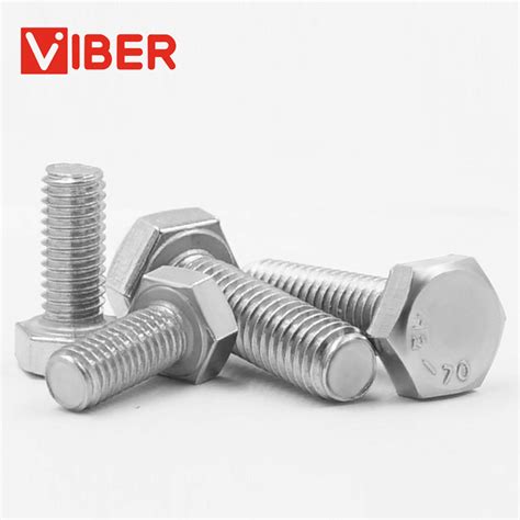 304 Stainless Steel External Hexagonal Bolts DIN933 M16 M30 Hex Bolt