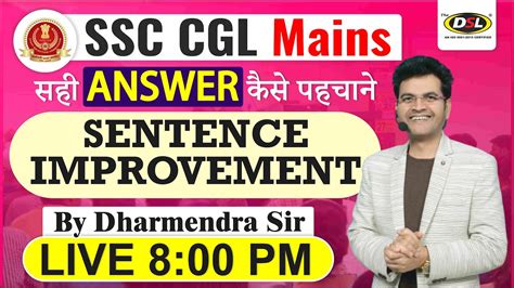 Sentence Improvement For Ssc Cgl Mts Chsl Cpo English Grammar By