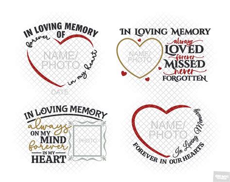 In Loving Memory Svg Bundle Frame Split Wings With Png Dxf Eps