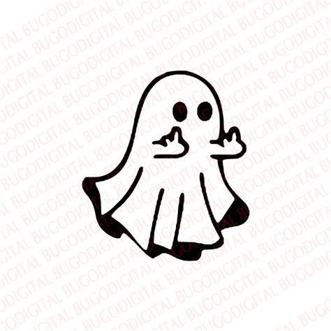 Ghost Middle Finger Svg Ghost Svg Halloween Svg Svg And Png Cute Ghost Svg Etsy