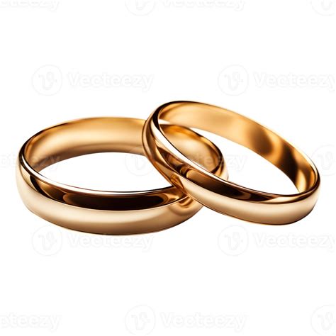 AI generated Gold Wedding Rings Isolated on Transparent Background ...