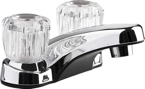 Dura Faucet DF PL700A CP RV Bathroom Faucet With Crystal Acrylic