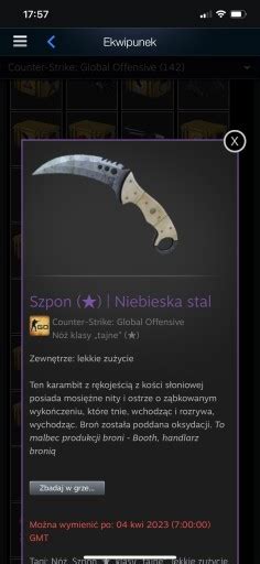 Talon Knife Niebieska Stal Kosa CSGO Nóż Międzyzdroje Kup teraz