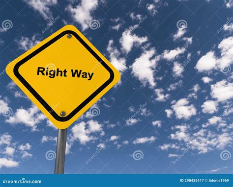 Right Way Traffic Sign On Blue Sky Stock Image Image Of Rule