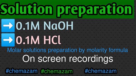 How To Prepare 0 1M NaOH And 0 1M HCl Solutions YouTube