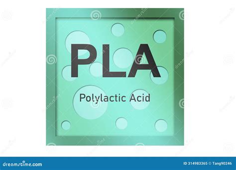 Polylactic Acid Pla Polymer On Blue Background Stock Illustration